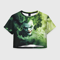 Футболка 3D укороченная женская Джокер зеленый дым, цвет: 3D-принт