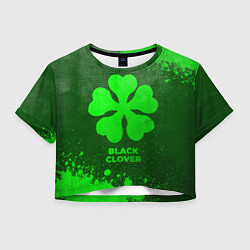 Футболка 3D укороченная женская Black Clover - green gradient, цвет: 3D-принт