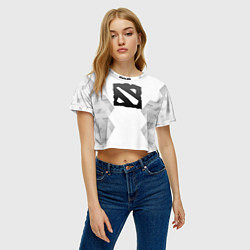 Футболка 3D укороченная женская Dota white poly, цвет: 3D-принт — фото 2