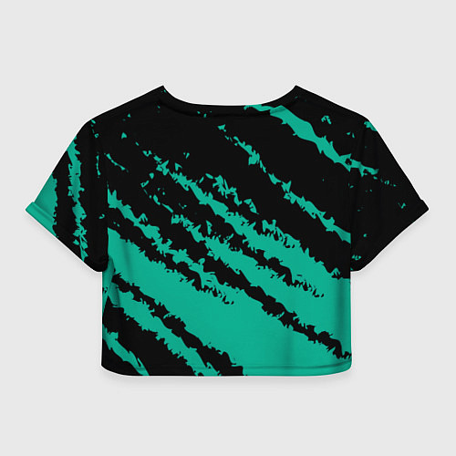 Женский топ The color is black and turquoise / 3D-принт – фото 2