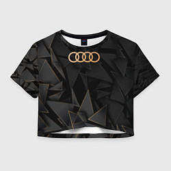 Футболка 3D укороченная женская Audi golden poly, цвет: 3D-принт