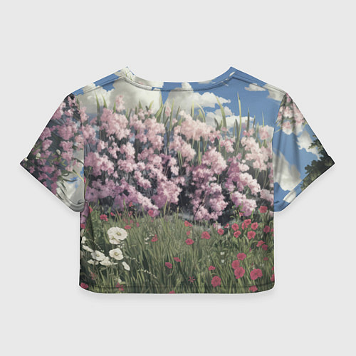 Женский топ Единорог на фоне сирени / 3D-принт – фото 2