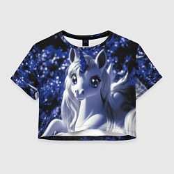 Женский топ Единорог - синий рог