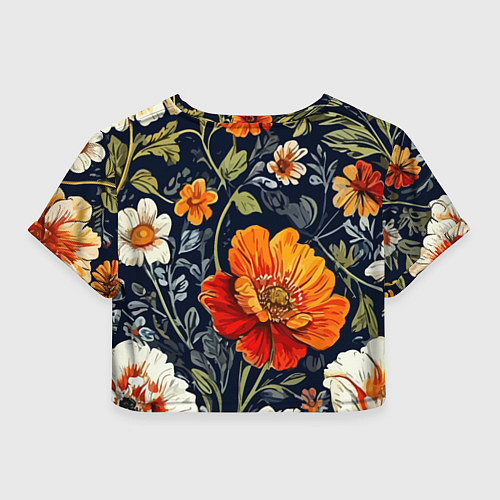 Женский топ Маки и пионы старинный паттерн / 3D-принт – фото 2