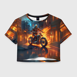 Женский топ Скелет байкер