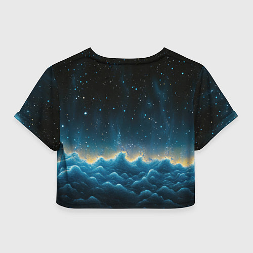 Женский топ Облака и черное небо текстура / 3D-принт – фото 2
