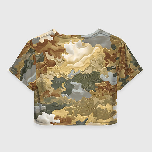 Женский топ Золотистый камуфляж / 3D-принт – фото 2