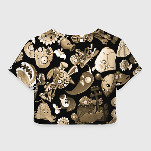 Женский топ Растения против зомби в бежевом цвете / 3D-принт – фото 2