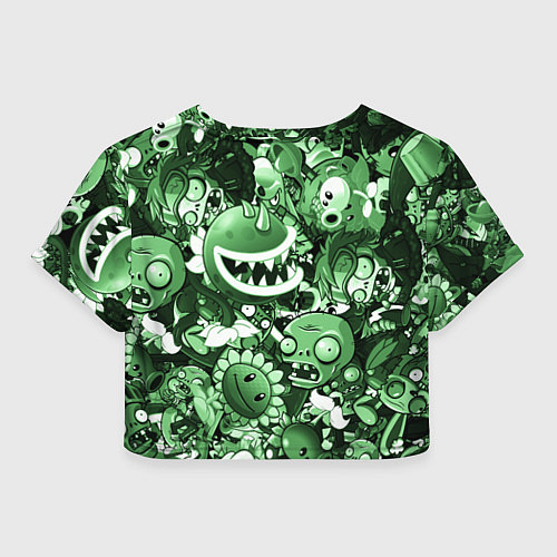 Женский топ Растения против зомби в зеленом цвете / 3D-принт – фото 2
