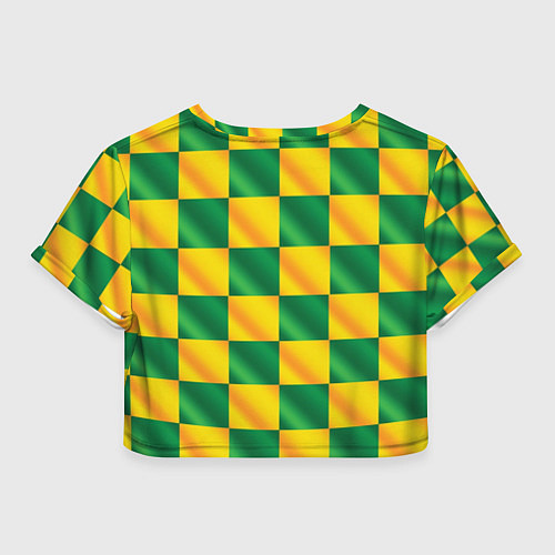 Женский топ Желтый и зеленый геометрический паттерн / 3D-принт – фото 2