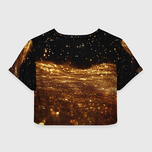 Женский топ Золотистые крупицы на черном / 3D-принт – фото 2