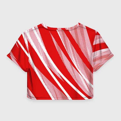 Женский топ Красно-белый абстракция с полосами / 3D-принт – фото 2