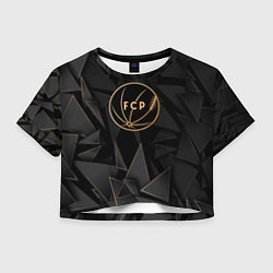 Футболка 3D укороченная женская Porto golden poly, цвет: 3D-принт