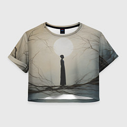 Футболка 3D укороченная женская Минималистичный сюрреализм, цвет: 3D-принт