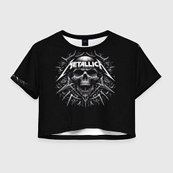 Женский топ Metallica - a skull with roses and thorns