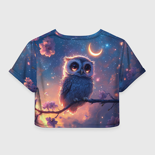 Женский топ Совушка и полумесяц / 3D-принт – фото 2