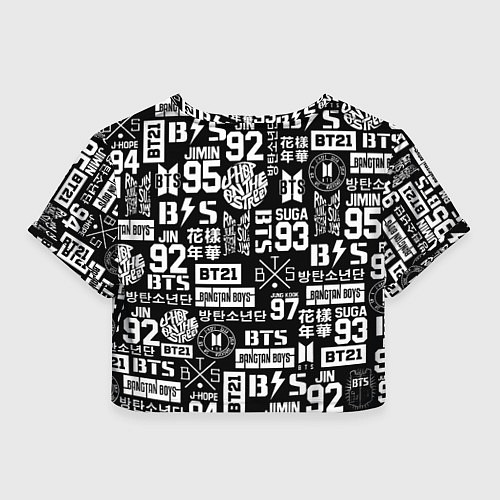 Женский топ Bangtan Boys pattern black / 3D-принт – фото 2