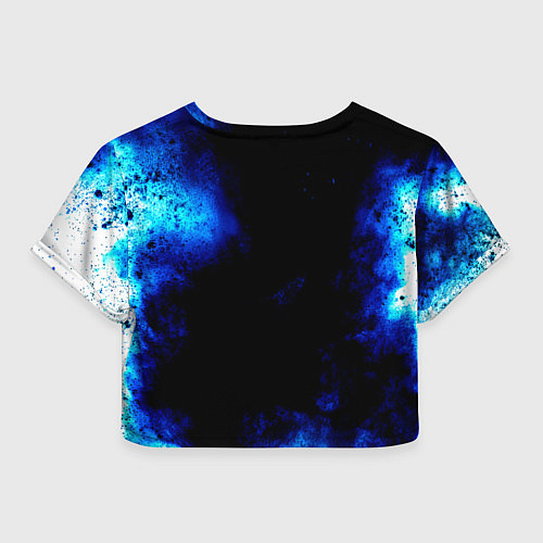 Женский топ Ведьмак лого синие краски / 3D-принт – фото 2