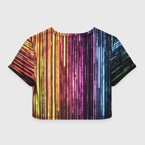 Женский топ Неоновый и переливающийся киберпанк узор / 3D-принт – фото 2