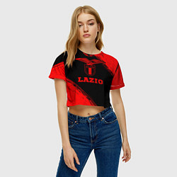 Футболка 3D укороченная женская Lazio - red gradient, цвет: 3D-принт — фото 2