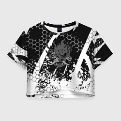 Футболка 3D укороченная женская Samurai соты краски, цвет: 3D-принт