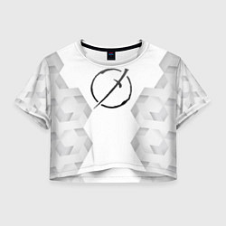 Футболка 3D укороченная женская Akame ga Kill white poly, цвет: 3D-принт