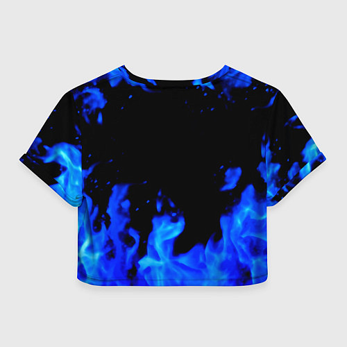 Женский топ Киберпанк голубой огонь / 3D-принт – фото 2
