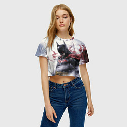 Футболка 3D укороченная женская Бэтмен в тумане, цвет: 3D-принт — фото 2