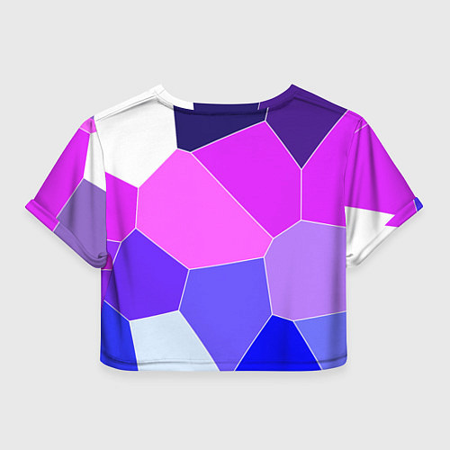 Женский топ Сине-розовый крупные фрагменты / 3D-принт – фото 2