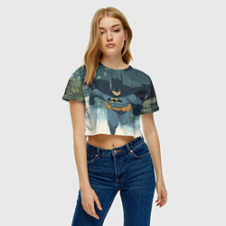Футболка 3D укороченная женская Бэтмен старый стиль, цвет: 3D-принт — фото 2