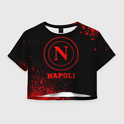 Футболка 3D укороченная женская Napoli - red gradient, цвет: 3D-принт