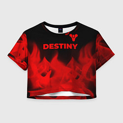Футболка 3D укороченная женская Destiny - red gradient посередине, цвет: 3D-принт