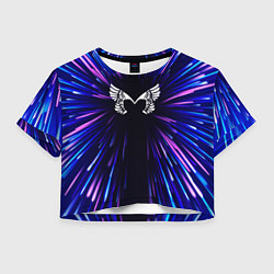 Футболка 3D укороченная женская Placebo neon energy, цвет: 3D-принт