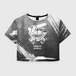 Футболка 3D укороченная женская Tokyo Ghoul - grey gradient, цвет: 3D-принт