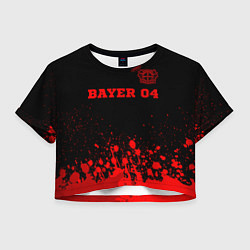 Футболка 3D укороченная женская Bayer 04 - red gradient посередине, цвет: 3D-принт