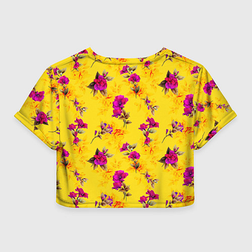 Женский топ Слон с крыльями бабочки на цветочном фоне / 3D-принт – фото 2