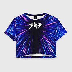 Футболка 3D укороченная женская Akira neon energy, цвет: 3D-принт