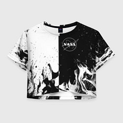 Женский топ Nasa черно белый огонь
