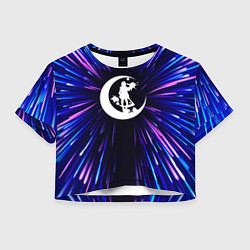 Футболка 3D укороченная женская Angels of Death neon energy, цвет: 3D-принт