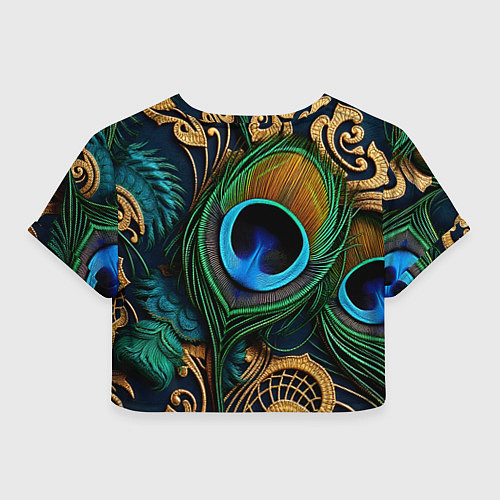 Женский топ Узоры и перья павлина / 3D-принт – фото 2
