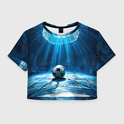 Женский топ Футбольный мяч в синем