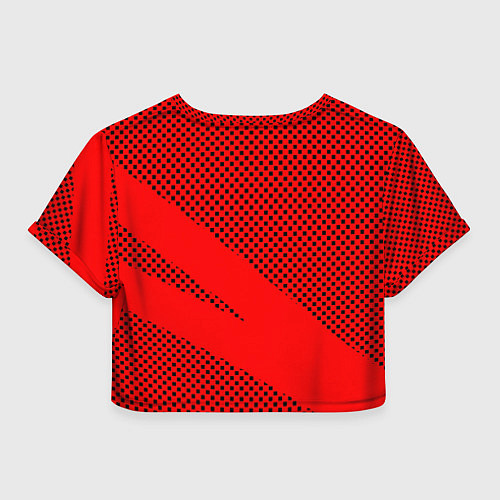 Женский топ Sport красно-чёрный текстурный / 3D-принт – фото 2