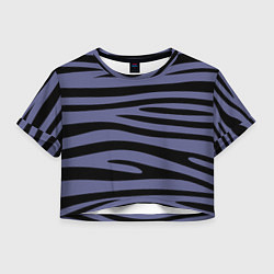 Футболка 3D укороченная женская Морские полоски, цвет: 3D-принт