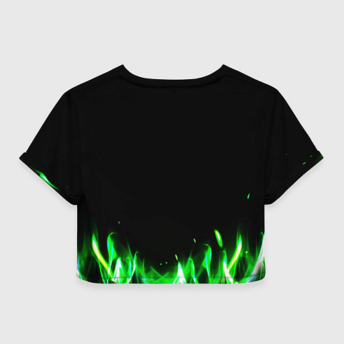 Женский топ Сектор газа зеленый огонь / 3D-принт – фото 2