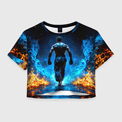 Женский топ Боец крав-мага в синем пламени