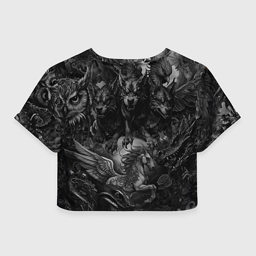 Женский топ Кукрыниксы на фоне мифических существ / 3D-принт – фото 2