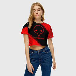 Футболка 3D укороченная женская Evangelion - red gradient, цвет: 3D-принт — фото 2