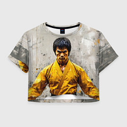 Женский топ Брюс Ли на сером