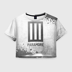 Футболка 3D укороченная женская Paramore - white gradient, цвет: 3D-принт