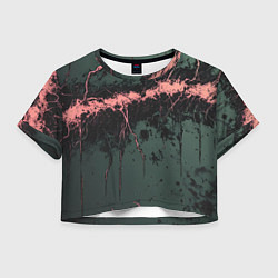 Футболка 3D укороченная женская Гранж потертая текстура, цвет: 3D-принт